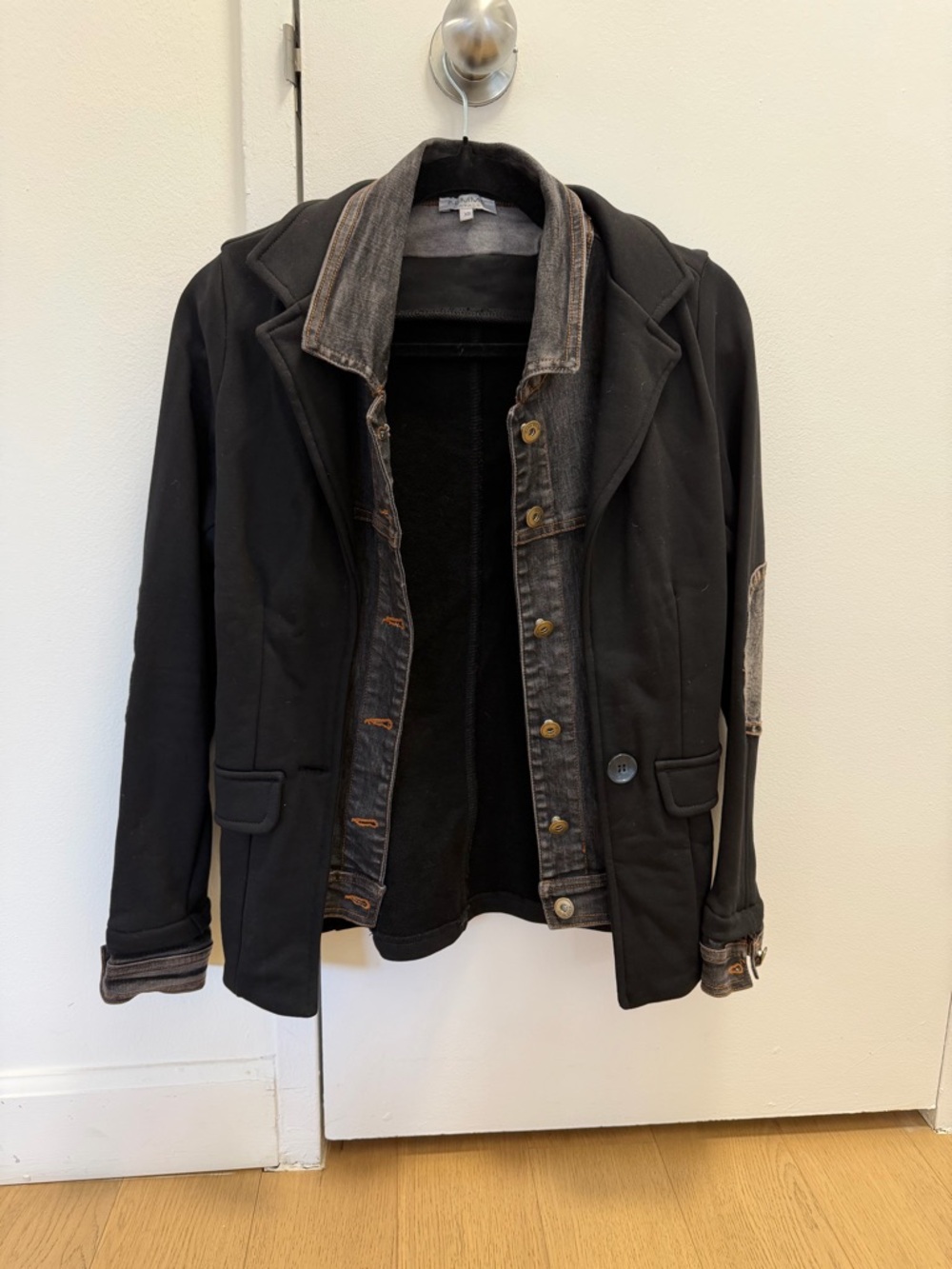 Women's Layered Blazer with Denim Trim